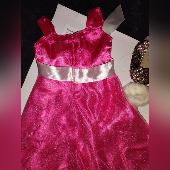 (American Girl) Pink Satin Ball Gown -shoes -gloves - Picture 4 of 4